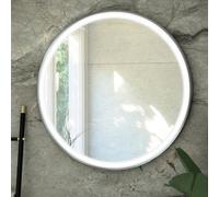 RAK Ceramics Art Round Illuminated LED Mirror | Brushed Nickel | Glass/Metal | 800mm x 800mm