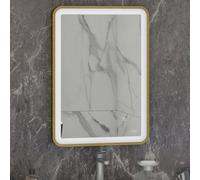 RAK Ceramics Rak Art Soft 600X800mm Rectangular Brushed Gold Illuminated Bathroom Mirror With Touch Sensor & Demister