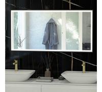 RAK Ceramics Rak Art Square 1200X600mm Matt Black Rectangular Illuminated Bathroom Mirror With Touch Sensor & Demister, Ip44
