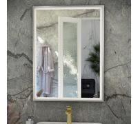 RAK Ceramics RAK-Ceramics Art Rectangular 500x700 Silver LED Mirror, Chrome Finish: Chrome, Please Select Size: 500x700mm