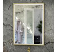 RAK Ceramics Rak Art Square 600X800mm Brushed Gold Led Illuminated Bathroom Mirror With Touch Sensor, Ip44 Rated
