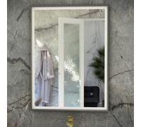 RAK Ceramics Rak Art Square 600X800mm Led Illuminated Bathroom Mirror With Touch Sensor & Demister Pad, Brushed Nickel