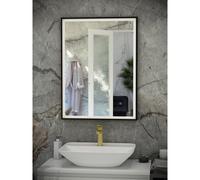RAK Ceramics RAK-Ceramics Art Rectangular 500x700 Silver LED Mirror, Black Finish: Black, Please Select Size: 500x700mm