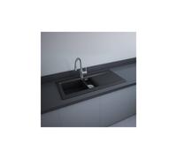 RAK Ceramics RAK-Ceramics Dream 1 Slim 1.5 Bowl Kitchen Sink 101cm - Matt Black Finish: Matt Black