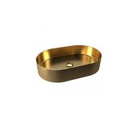 RAK Ceramics RAK-Ceramics INGOT Oval Wash Basin, 550mm, Brushed Brass Finish: Brushed Brass