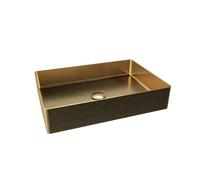 RAK Ceramics RAK-Ceramics INGOT Rectangular Wash Basin, 500x350mm, Brushed Brass Finish: Brushed Brass