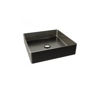 RAK Ceramics RAK-Ceramics INGOT Square Wash Basin, 400mm, Brushed Nickel Finish: Brushed Nickel