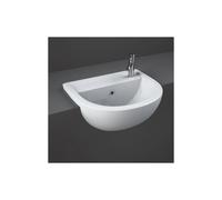 RAK Ceramics Compact Right Hand Semi Recessed Basin with 1 Tap Hole | White | 450mm