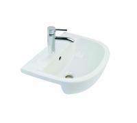 RAK Ceramics Compact Semi Recessed Basin with 2 Tap Holes | White | 450mm