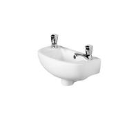RAK Ceramics Compact Slimline Basin with 2 Tap Holes | White | 450mm