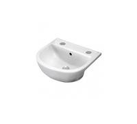 RAK Ceramics Compact Semi Recessed Basin with 2 Tap Holes | White | 550mm