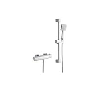 RAK Ceramics Square Cool Touch Exposed Thermostatic Shower Valve With Slide Rail Kit | Metal | 290mm x 700mm x 65mm