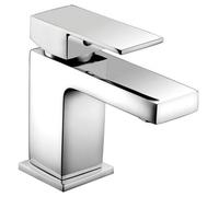 RAK Ceramics Rak Cubis Polished Chrome Modern Basin Mixer Tap With Waste - Solid Brass
