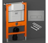 RAK Ceramics Rak Eco-Fix 0.82M Low Height Concealed Cistern Frame & Matt Grey Dual Flush Plate For Wall Hung Wcs - Wras Approved