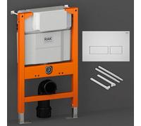 RAK Ceramics Rak Eco-Fix 0.82M Space-Saving Concealed Cistern Frame For Wall Hung Wcs With Matt White Dual Flush Plate - Wras Approved