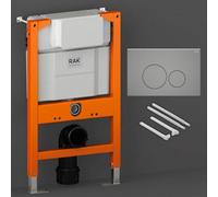 RAK Ceramics Rak Eco-Fix 820mm Low Height Concealed Toilet Cistern Frame For Wall-Hung Wcs With Matt Grey Dual Flush Plate - Wras Approved