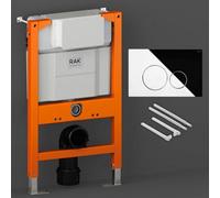 RAK Ceramics Rak Eco-Fix 820mm Low Height Concealed Toilet Cistern Frame With Gloss Chrome Dual Flush Plate