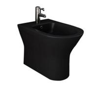 RAK Ceramics Rak Feeling Modern Rimless Back To Wall Single Tap Hole Bidet Bathroom Toilet 360 X 550mm Matt Black Finish Durable Ceramic