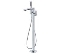 RAK Ceramics Rak Mercury Modern Floor Standing Bath Shower Mixer Tap - Polished Chrome, Solid Brass