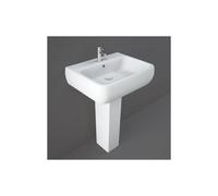 RAK Ceramics RAK Metropolitan 520mm Basin and Full Pedestal 1 Tap HoleAlpine White Please Select Size: 520mm, Number of Tap Holes: 1, Pedestal: Full P