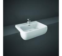 RAK Ceramics Metropolitan Semi Recessed Basin with 1 Tap Hole | White | 520mm