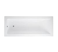 RAK Ceramics Rak Metropolitan Modern Bathroom Rectangular Overflow Hole Single Ended 5mm Acrylic Bath Tub 800X430X1800mm Alpine White Finish