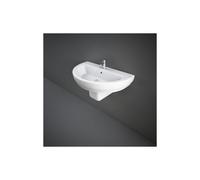 RAK Ceramics RAK Moon Basin with Semi Pedestal 800mm Wide 1 Tap HoleWhite Please Select Size: 800mm, Pedestal: Semi Pedestal