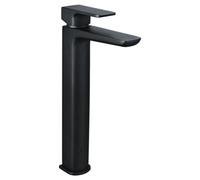 RAK Ceramics Rak Moon Tall Matt Black Modern Mono Basin Mixer Tap - Solid Brass & 15-Year Guarantee