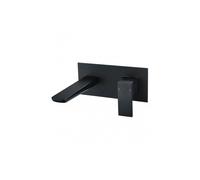 RAK Ceramics RAK Moon Wall Mounted Basin Mixer Tap with Back Plate Black Finish: Black