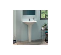 RAK Ceramics RAK Morning 550mm Basin with Full Pedestal 1 Tap HoleWhite Please Select Size: 550mm, Pedestal: Full Pedestal
