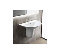 RAK Ceramics RAK Morning 600mm Basin with Semi Pedestal 1 Tap HoleWhite Please Select Size: 600mm, Pedestal: Semi Pedestal