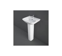 RAK Ceramics RAK Origin 450mm Basin with Full Pedestal 1 Tap HoleWhite Please Select Size: 450mm, Pedestal: Full Pedestal