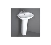 RAK Ceramics RAK Origin 450mm Corner Basin with Full Pedestal 1 Tap HoleWhite