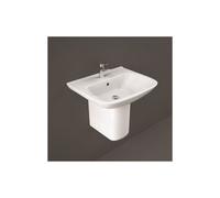 RAK Ceramics RAK Origin 650mm Basin with Full Pedestal 1 Tap HoleWhite Please Select Size: 650mm, Pedestal: Full Pedestal