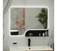 RAK Ceramics Rak Ornate 600X800mm Matt Black Square With Touch Sensor Illuminated Mirror Ip44