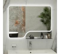 RAK Ceramics Rak Ornate 800X600mm Chrome Led Illuminated Bathroom Mirror With Touch Sensor & Demister Pad, Ip44 Rated