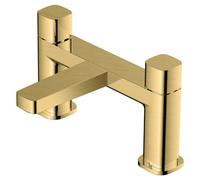 RAK Ceramics Rak Petit Brushed Gold Square Bath Filler Mixer Tap, Solid Brass, 2-Hole