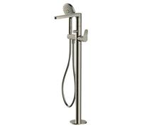 RAK Ceramics Petit Square Mid Height Basin Mixer Tap | Brushed Gold | Brass | 47mm x 219mm x 209mm