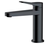 RAK Ceramics Rak Petit Matt Black Modern Basin Mono Mixer Tap - Durable Solid Brass, Contemporary Design & 15-Year Guarantee