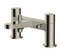 RAK Ceramics Rak Petit Round Brushed Nickel Deck-Mounted Bath Shower Mixer Tap With Solid Brass Construction