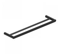 RAK Ceramics RAK Petit Round Double Towel Bar 450mm Wide Matt Black Finish: Matt Black, Please Select Size: 450mm