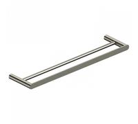 RAK Ceramics RAK Petit Round Double Towel Bar 600mm Wide Brushed Nickel Finish: Brushed Nickel, Please Select Size: 600mm