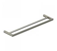 RAK Ceramics Rak Petit Square Double Towel Bar 450mm Long Brushed Nickel Finish: Brushed Nickel, Please Select Size: 450mm