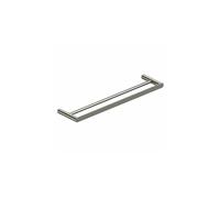 RAK Ceramics Rak Petit Square Double Towel Bar 600mm Long Brushed Nickel Finish: Brushed Nickel, Please Select Size: 600mm