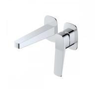 RAK Ceramics RAK Petit Square Wall Mounted Single Lever Basin Mixer Tap Chrome Finish: Chrome