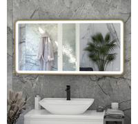 RAK Ceramics Picture Soft LED Mirror | Brushed Gold | Glass/Aluminium | 600mm x 1200mm