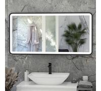 RAK Ceramics Rak Picture Soft 1200X600mm Matt Black Rectangular Illuminated Bathroom Mirror With Touch Sensor & Demister