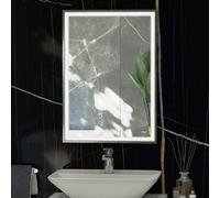 RAK Ceramics Picture Square Illuminated LED Mirror | Brushed Nickel | Glass/Aluminium | 500mm x 700mm