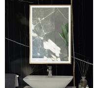 RAK Ceramics Picture Square Illuminated LED Mirror | Brushed Gold | Glass/Aluminium | 600mm x 800mm