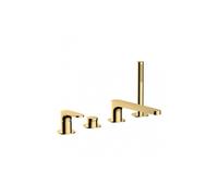 RAK Ceramics RAK Portofino 4Hole Deck Mounted Bath Shower Mixer Tap Brushed Gold Finish: Brushed Gold